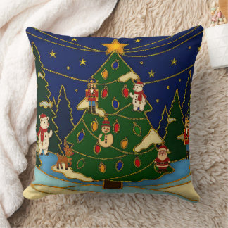Cloisonne Kunst Whimsical Wald Klassisches Weihnac Kissen
