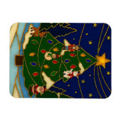 Cloisonne Kunst Whimsical Wald Klassisches Weihnac Magnet (Horizontal)