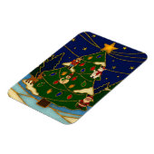Cloisonne Kunst Whimsical Wald Klassisches Weihnac Magnet (Linke Seite)