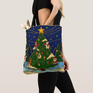 Cloisonne Kunst Whimsical Wald Klassisches Weihnac Tasche