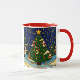 Cloisonne Kunst Whimsical Wald Klassisches Weihnac Tasse