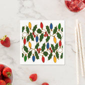 Cloisonne-Weihnachtslichter und Stechpalme Serviette (Beispiel)