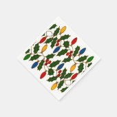 Cloisonne-Weihnachtslichter und Stechpalme Serviette (Ecke)
