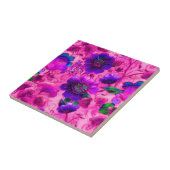 Cloisonrosa lila Blumenmuster Fliese (Seite)