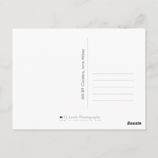 Cloisters, Abtei Iona Postkarte (Rückseite)