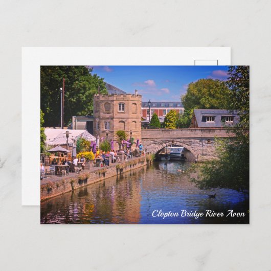 Clopton Bridge River Avon Stratford Upon Avon Postkarte (Vorne/Hinten)