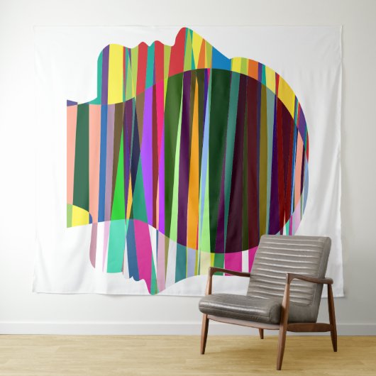 Clored Faces Tapestry Wandteppich (Beispiel (Horizontal))