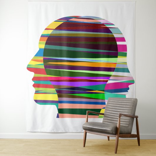 Clored Faces Tapestry Wandteppich (Beispiel)