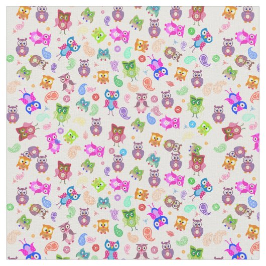 Clorful Regenbogeneulen Stoff (Nahaufnahme)