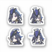 Clorinde Genshin Impact 4er Sticker Set Extra (Vorderseite)