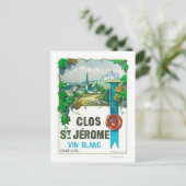 Clos St. Jermoe WeinlabelEurope Postkarte (Stehend Vorderseite)