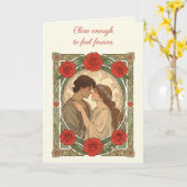 Close Enough To Feel Forever Art Nouveau  Karte (Gelbe Blume)