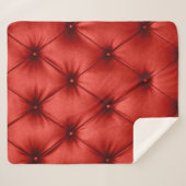 Close up background texture of scarlet red capiton sherpadecke (Vorderseite (Horizontal))