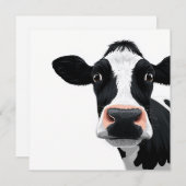 Close-Up Cow Curiosity Feiertagskarte (Vorne/Hinten)