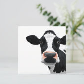 Close-Up Cow Curiosity Feiertagskarte (Stehend Vorderseite)