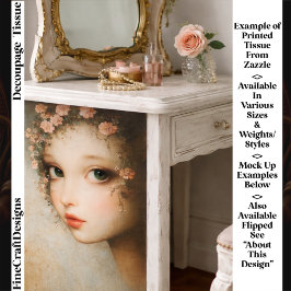 Close Up Floral Girl Vintage Canvas FF7L Decoupage Seidenpapier