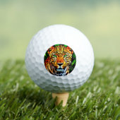 Close-Up Jaguar Leopard Face with Green Eyes Golfball (Insitu T-Shirt)