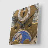 Close up of an old clock, Germany Quadratische Wanduhr (Winkel)