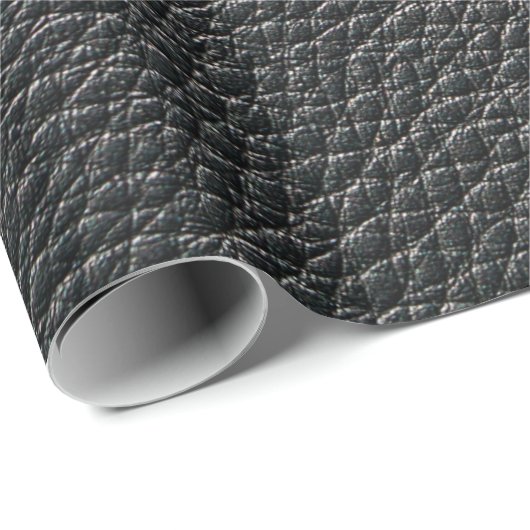 Close up of black leather texture and backgroundle geschenkpapier (Rolleneckpunkt)