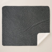 Close up of black leather texture and backgroundle sherpadecke (Vorderseite (Horizontal))