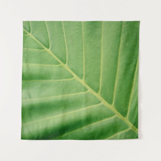 Close up photo of green leaf wandteppich (Vorderseite)