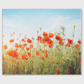 Close up poppies on field. Wild flowers in springt Geschenkpapier (Flach)