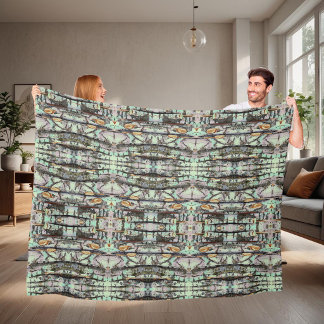 Close-up scene of birch log stumps, rustic charm fleecedecke