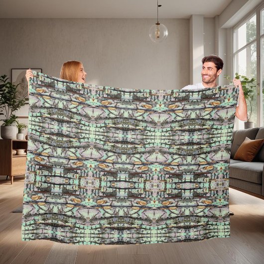 Close-up scene of birch log stumps, rustic charm fleecedecke