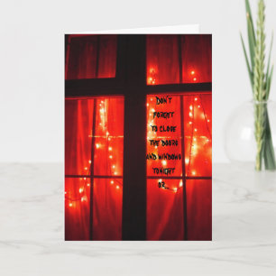 Close Your Windows. Halloween Card Karte