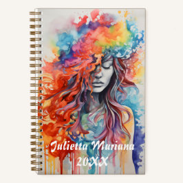 Closed Eyes Halo Colors Individuelle Name Notizblock