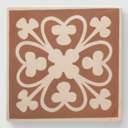 Closed Irish Celtic Art Design Red Steinuntersetzer (Vorderseite)