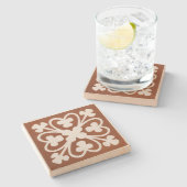 Closed Irish Celtic Art Design Red Steinuntersetzer (Seitenansicht)