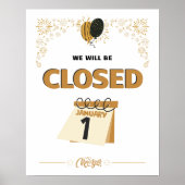 Closed January 1st Store Hours Poster (Vorne)
