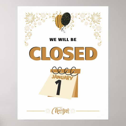 Closed January 1st Store Hours Poster (Vorne)
