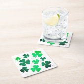 Closed Kleeblatt Irish Green Spring St Patrick Day Rechteckiger Pappuntersetzer (Vor Ort)