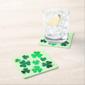 Closed Kleeblatt Irish Green Spring St Patrick Day Rechteckiger Pappuntersetzer (Vor Ort)