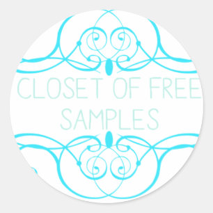 Closet of Free Samples Blue Line Runder Aufkleber