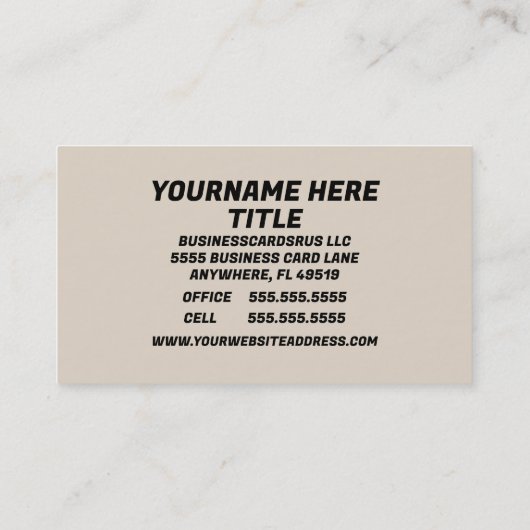 Closet Organizer Beruflich Visitenkarte (Rückseite)