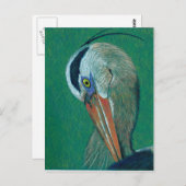 Closeup Heron Postkarte (Vorne/Hinten)