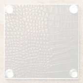 Closeup: Krokodilledertextur. Glasuntersetzer (Rückseite)