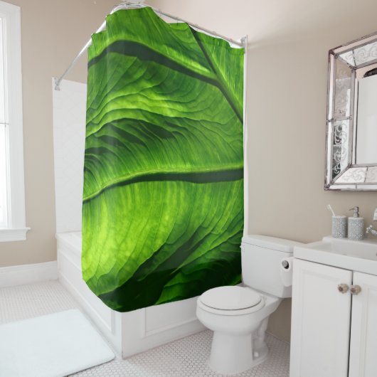 Closeup photo of green leaf duschvorhang (Beispiel)