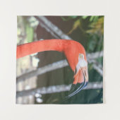 Closeup photography of red long-neck bird wandteppich (Vorderseite (Horizontal))