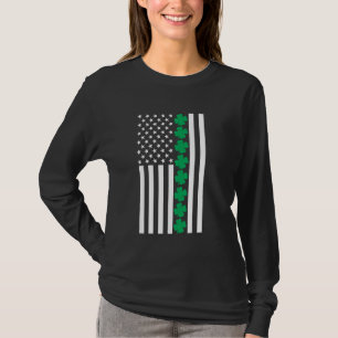 Closing American Flag Kleeblatt St Patricks Day Ir T-Shirt