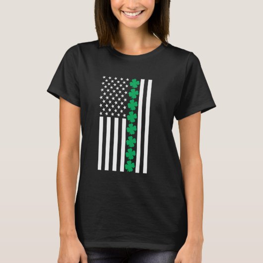 Closing American Flag Kleeblatt St Patricks Day Ir T-Shirt (Vorderseite)