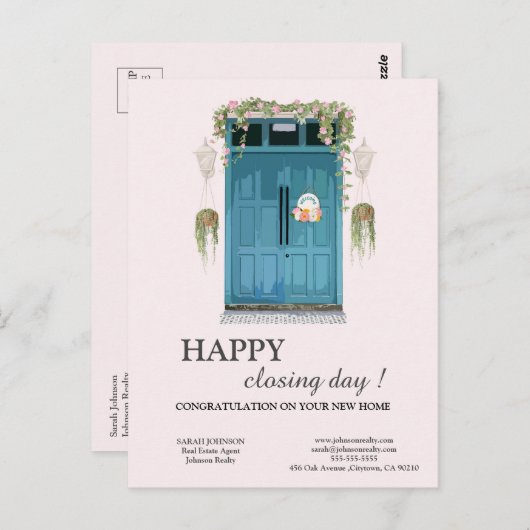 Closing Day New Zuhause Real Anwesen Realtor Postkarte (Vorne/Hinten)