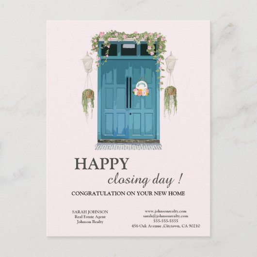 Closing Day New Zuhause Real Anwesen Realtor Postkarte (Vorderseite)