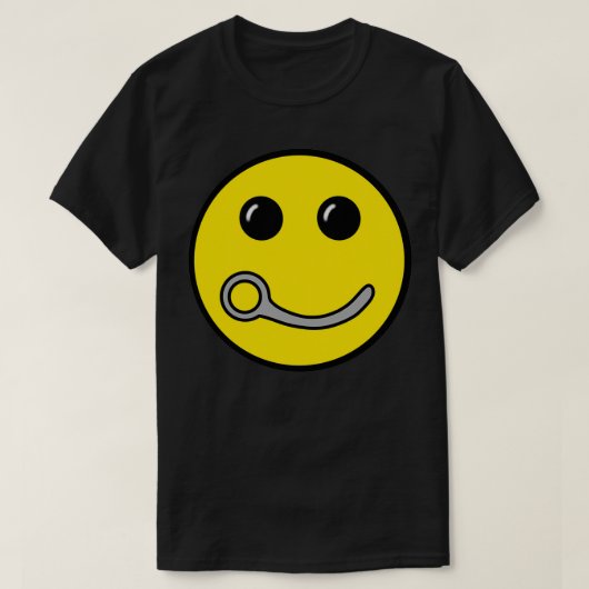 Closing Pin Skydiving Happy Face design Silver Edi T-Shirt (Design vorne)
