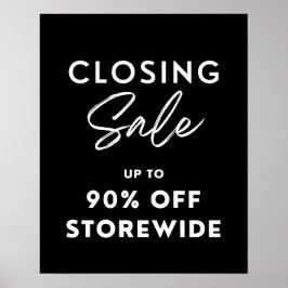 Closing-Sign für große Geschäfte, bis zu 90 % Raba Poster