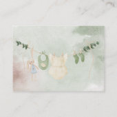 Clothes on a line boho baby shower diaper raffle begleitkarte (Rückseite)