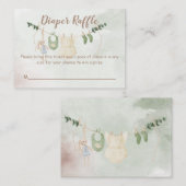 Clothes on a line boho baby shower diaper raffle begleitkarte (Vorne/Hinten)
